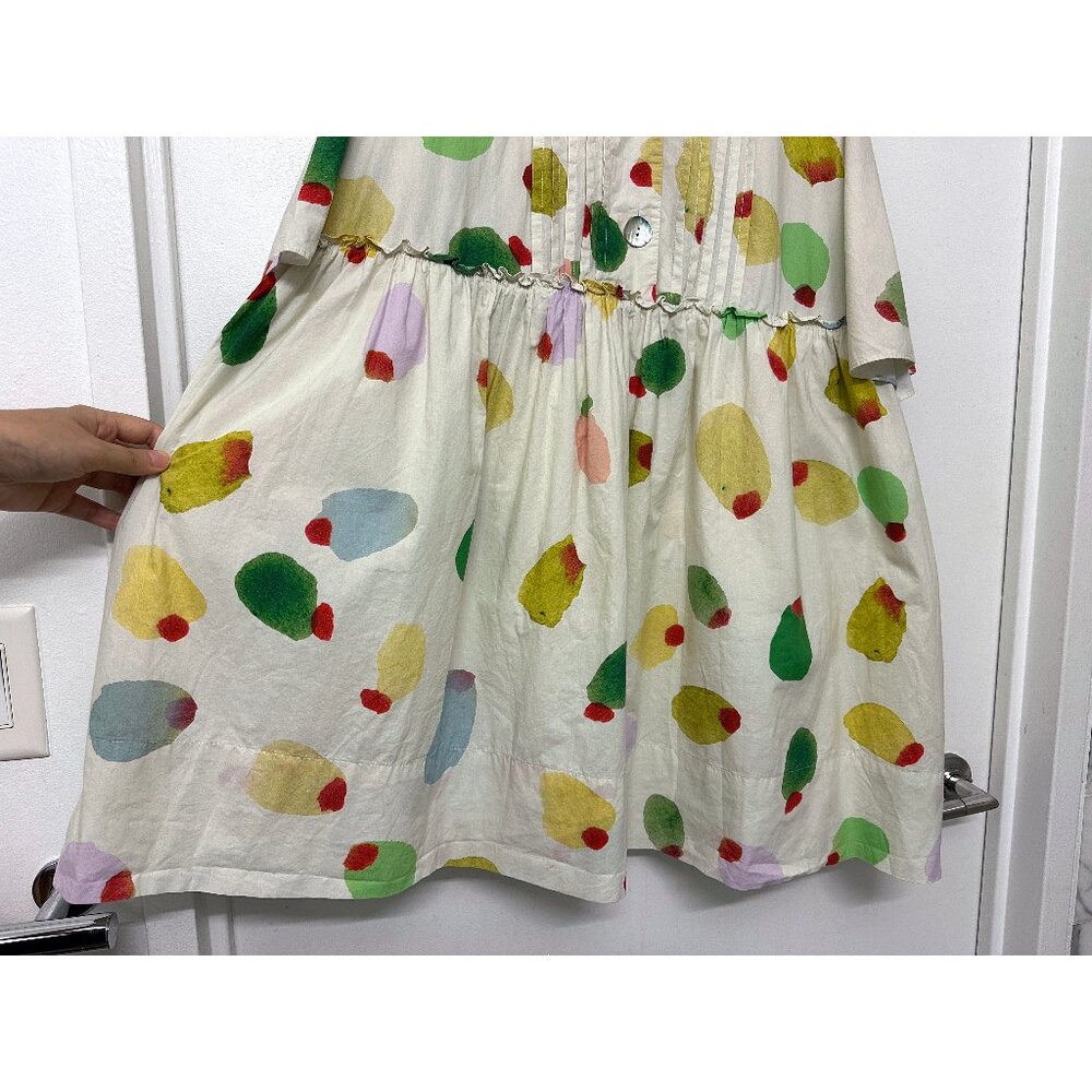 Rachel Antonoff Filthy Martini Olive Print Howard Babydoll Mini Dress L - Picture 8 of 15